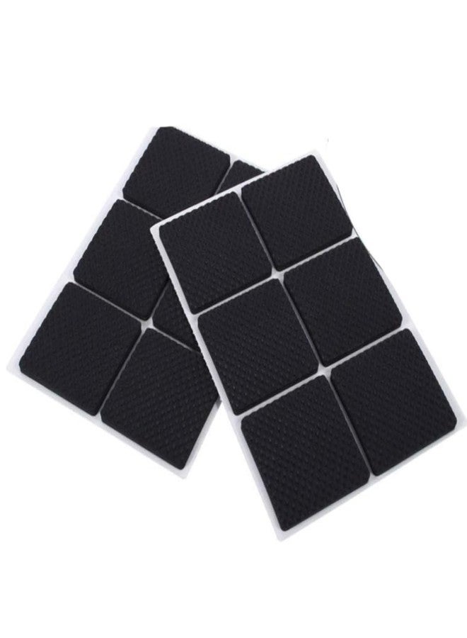 Prostuff.in® Self Adhesive, Non Slip Square Floor Protector Furniture Pads for Sofa, Chair, Cupboard Noise Insulation for Floor Home Assessors (Large Size: 4.5 Cm), Black Color 12 Pcs - Image 1